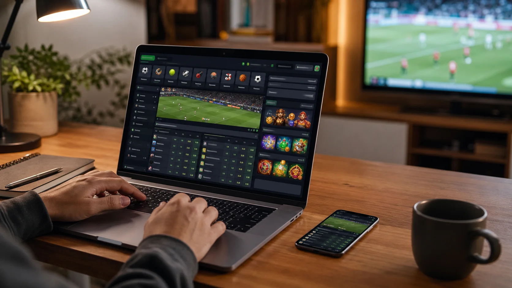 Plataforma codere em notebook e celular com apostas esportivas e cassino online